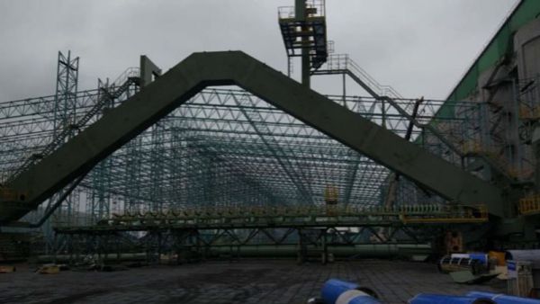 Bao steel stacker-reclaimer installation site